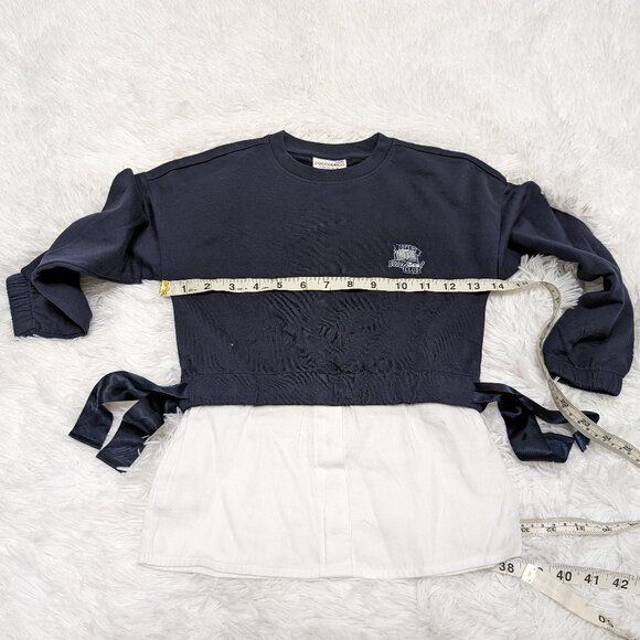 Coccodrilla Girls Navy Blue Crew Neck Loopknit Long Sleeve Sweatshirt  NWOT - Picture 5 of 6